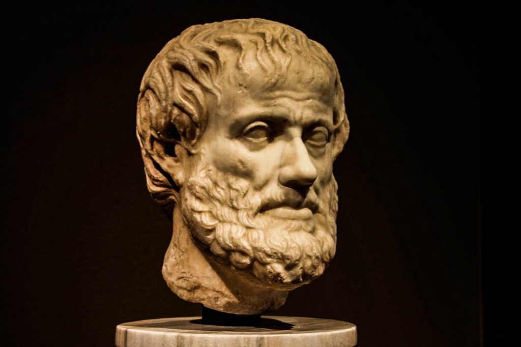 Busto do Filósofo Aristóteles. Obras e doutrinas; de Aristóteles – uma introdução