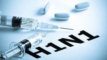 seringas e letras H1N1. Gripe Suína, ou Influenza A (H1N1)