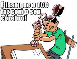 Desenho de um menino com a cabeça aberta e espremendo seu cérebro. Dicas para Trabalhos Escolares, Monografias, TCC