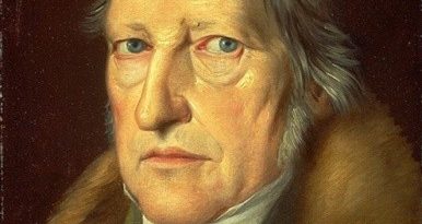Pintura do rosto de Hegel. O idealismo Lógico.